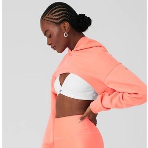 Alo Yoga Cropped Shrug It Off Hoodie in Blue